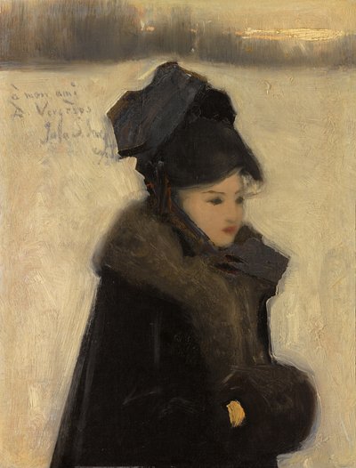 Žena s kožešinou, asi 1880-85 (olej na plátně) od John Singer Sargent