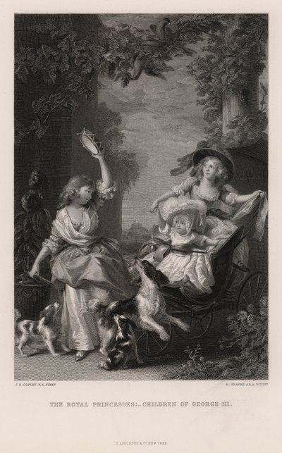 Královské princezny: Děti Jiřího III. (rytina) od John Singleton (after) Copley