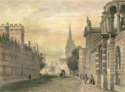 High Street, Oxford, vyryl G. Hollis, 1835 od John Skinner Prout