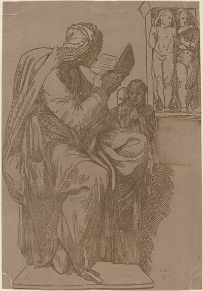 Čtení Sibyly od John Skippe after Michelangelo