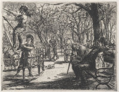 Houpání na náměstí od John French Sloan