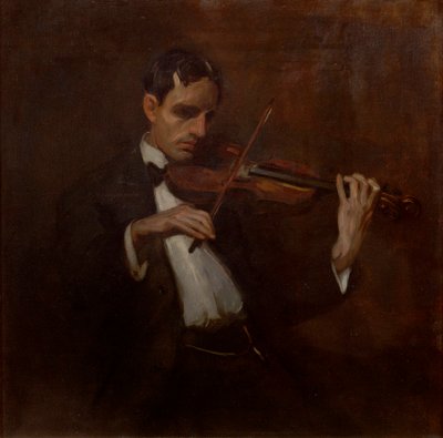 Houslista - Will Bradner (olej na plátně) od John French Sloan