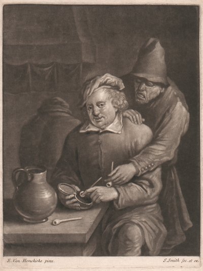 Kuřák sedící u stolu od John Smith