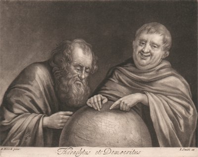Hérakleitos a Démokritos od John Smith