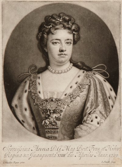 Queen Anne (mezzotinta) od John Smith
