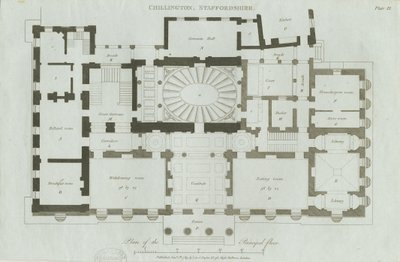 Chillington Hall: rytina od John Soane