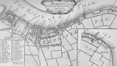 A Plan of Rotherhithe, 1755, 1912. Umělci: Neznámý, John Stow. od John Stow