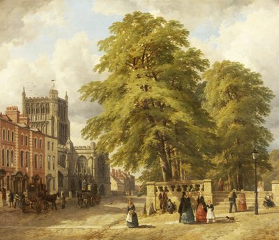 Pohled na College Green (olej na plátně) od John Syer