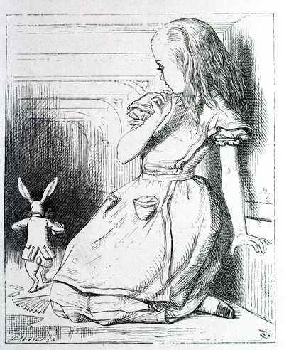Alenka a králík - v „Aličiných dobrodružstvích v říši divů a přes zrcadlo“ od Lewise Carrolla, nemocného. John Tenniel (1820-1914) od John Tenniel