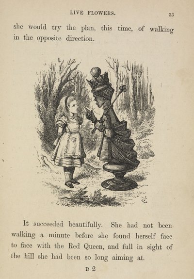 Alice čelí Rudé královně. od John Tenniel
