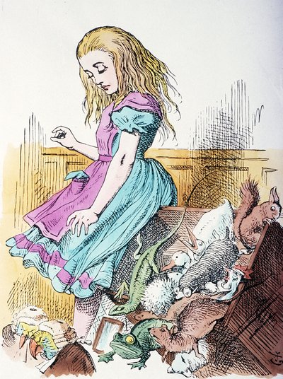 Alice obklopená zvířaty od John Tenniel