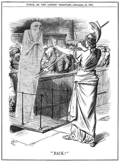 Britannia zadržující choleru v britských přístavech, 1892 od John Tenniel