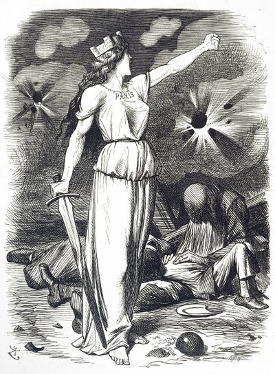 Kreslený komentář k obléhání Paříže, ke kterému došlo během francouzsko-pruské války od John Tenniel