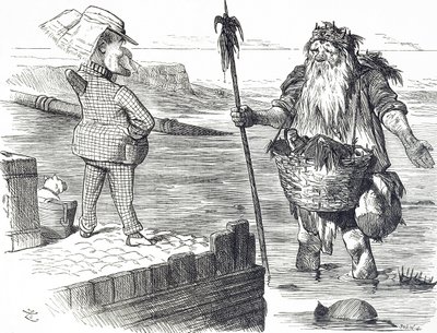 Kreslený komentář ke znečištění Temže v Londýně od John Tenniel