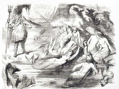 Kreslený komentář k druhému pokusu o položení Atlantického telegrafního kabelu od John Tenniel