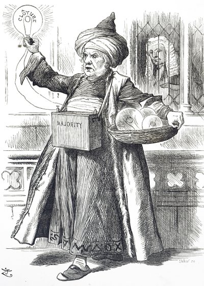 Karikatura zobrazující Williama Ewarta Gladstonea jako Aladina od John Tenniel