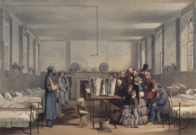 Královna Viktorie a princ Albert na návštěvě u vojáků zraněných v krymské válce v nemocnici Brompton, Chatham, 1855 od John Tenniel