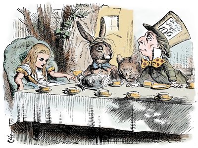 Scéna z Alenčina dobrodružství v říši divů od Lewise Carrolla, 1865 od John Tenniel