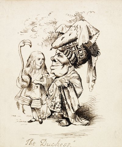 Vévodkyně, kolem roku 1865 (pero a hnědý inkoust) od John Tenniel