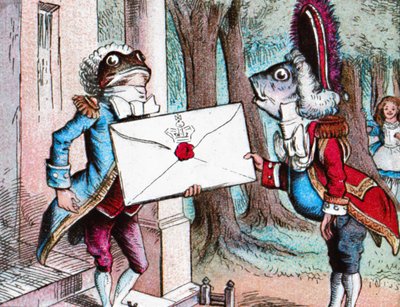 Žabí pěšák doručuje pozvánku, c1910 od John Tenniel