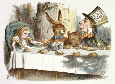 Čajový dýchánek Šíleného kloboučníka od John Tenniel
