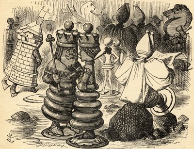 Červený král a královna. Ilustrace Sir John Tenniel od John Tenniel