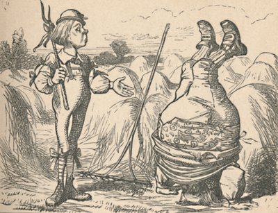 Mladík mluví s tímto otcem, který dělá stojku, 1889 od John Tenniel