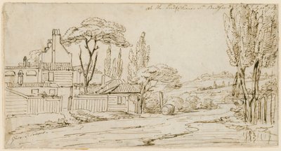 Na konci ulice Chenies, Bedford Square, 20. července 1793 (inkoust na papíře) od John Thomas Serres