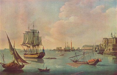 English Men o War in Malta Harbour in Malta Harbour, c1805 od John Thomas Serres