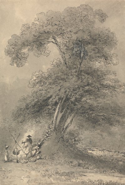 Rodina Vaření Pod Stromem od John Thomas Smith