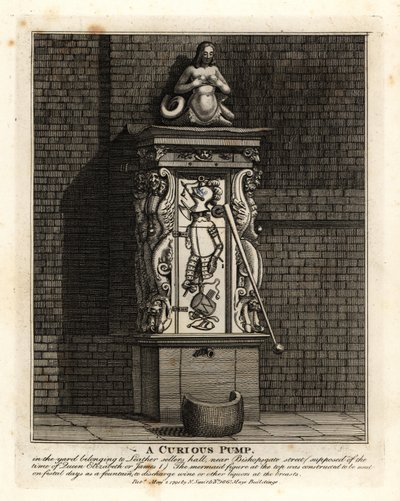 Zvláštní pumpa na dvoře Leathersellers’ Hall, Bishopsgate Street, Londýn od John Thomas Smith