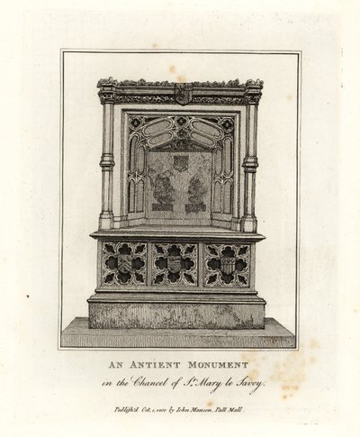Starověký památník v kněžišti St Mary le Savoy (nyní savojská kaple) od John Thomas Smith