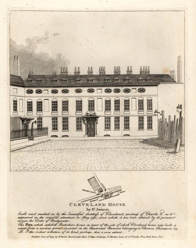 Cleveland House u St James Palace, Londýn od John Thomas Smith