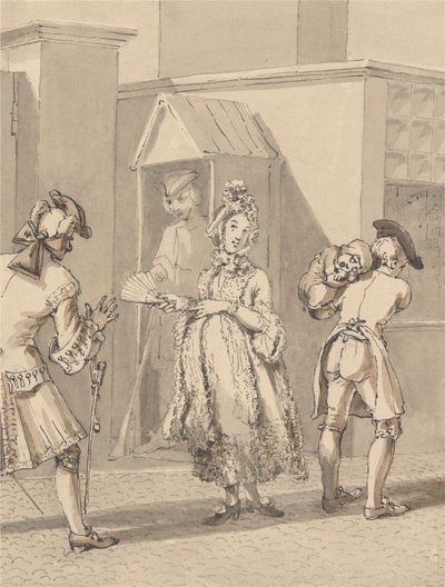 Hogarth nese nemocné dítě svého pána kolem pole Leicester Fields. Spot of Ground Leicester House. od John Thomas Smith