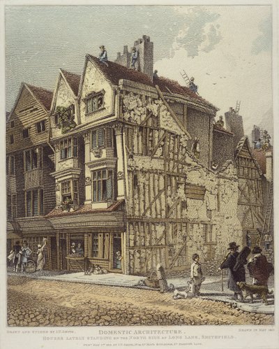 Domy v poslední době stojící na North Side of Long Land, Smithfield, 1813 od John Thomas Smith