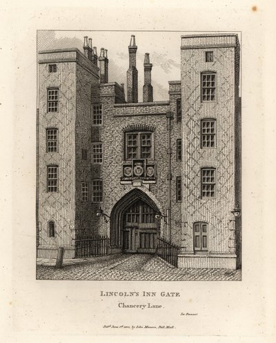 Lincoln’s Inn Gate, Chancery Lane, Londýn od John Thomas Smith