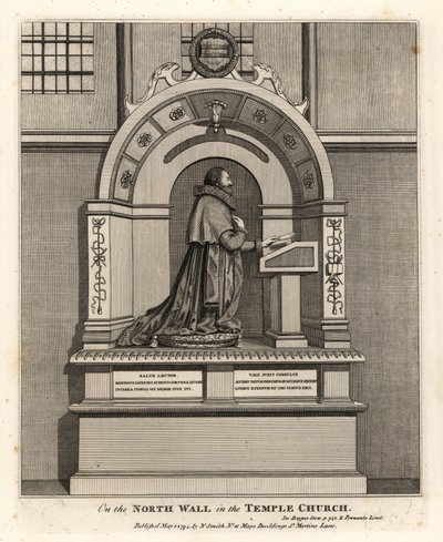 Památník právníka Richarda Martina, zapisovatele Londýna (1570-1618), v chrámu Temple Church od John Thomas Smith