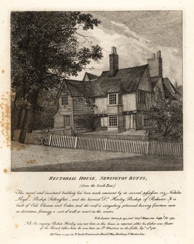 Rectorial House, Newington Butts od John Thomas Smith
