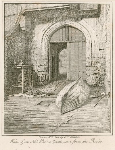 Vodní brána, New Palace Yard, Westminsterský palác od John Thomas Smith