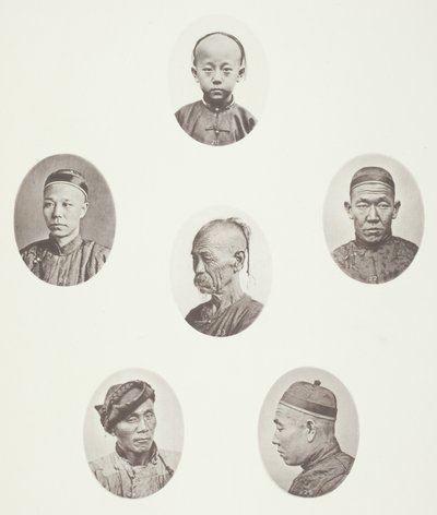 kantonský chlapec; kantonský obchodník; mongolská mužská hlava; Ctihodná hlava; Dělník; Mongolská mužská hlava od John Thomson