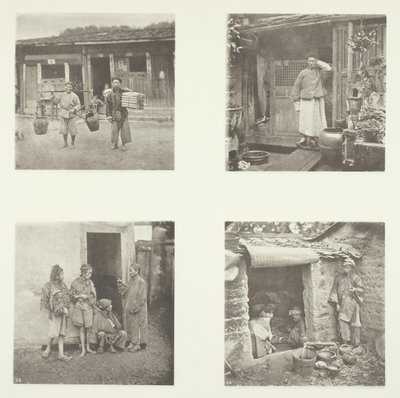Foochow Coolies, Foochow Detective, The Chief of Thieves, Begars Living in a Tour, c. 1868. od John Thomson