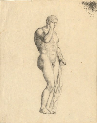 Nahá mužská postava (klasická) zobrazující pravou stranu (stejná postava jako 1938.280) od John Trumbull