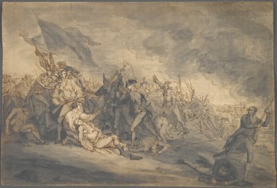 Studie smrti generála Warrena v Bunkru od John Trumbull
