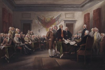 Deklarace nezávislosti, 4. července od John Trumbull