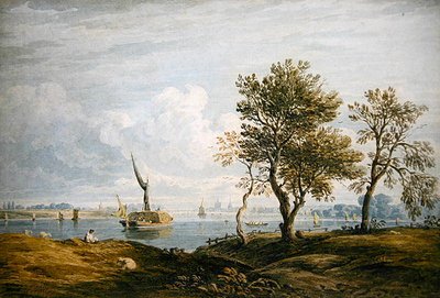 Battersea z Banks of the Thames (akvarel) od John Varley