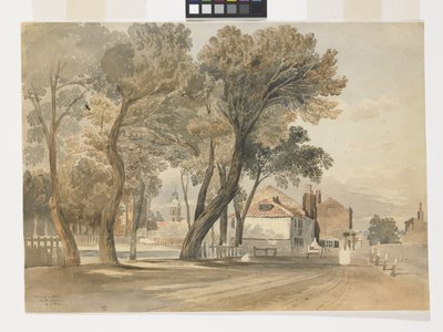 Skica z přírody na Temži (Chelsea) (akvarel přes tužku na bílém papíře) od John Varley