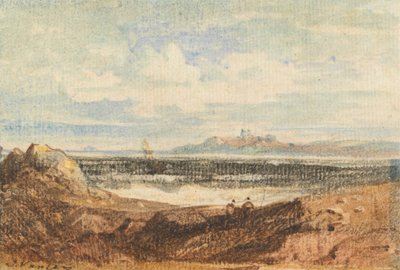Pohled na členité pobřeží, Bamburgh, Northumberland od John Varley