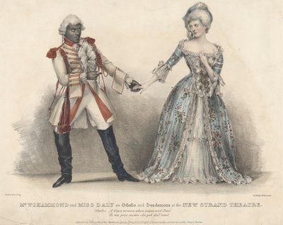 Pan W. J. Hammond a slečna Daly jako Othello a Desdemona v divadle New Strand od John W. Gear