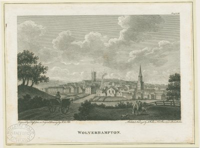 Wolverhampton - South West View: rytina, nd [c 1796] od John Walker