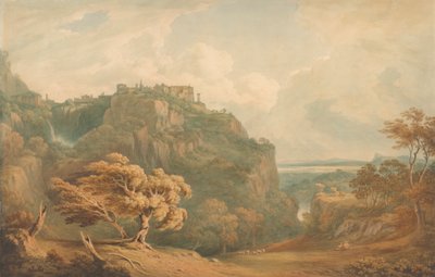 Pohled na Tivoli s výhledem na Řím od John Warwick Smith